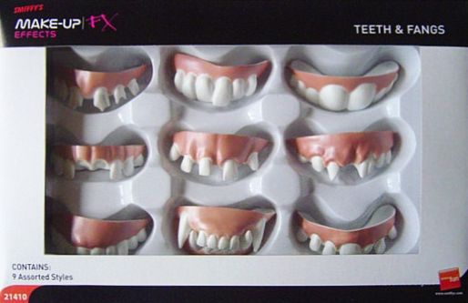 Karnevalové doplňky - Sada 9 druhů zubů