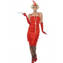Kostým Flapper dlouhé šaty červené na charleston
