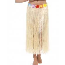 Havajská sukně tráva 90 cm s květinami